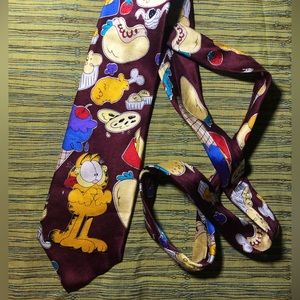 Vintage Silk Garfield Junk Food Necktie